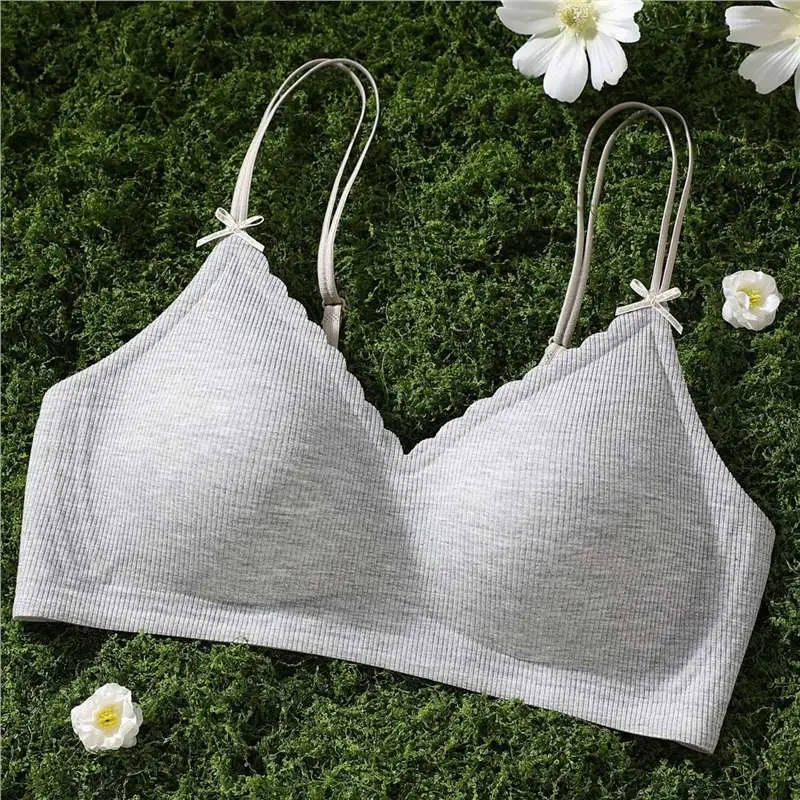 High-End Vertical Striped Underwear for Women, Soft and Comfortable, Lightweight, High-Quality, Wire-Free Bra That Makes Large Busts Appear Smaller