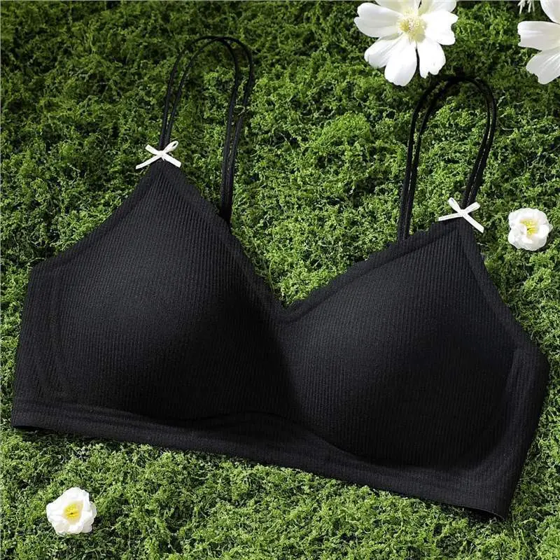 High-End Vertical Striped Underwear for Women, Soft and Comfortable, Lightweight, High-Quality, Wire-Free Bra That Makes Large Busts Appear Smaller