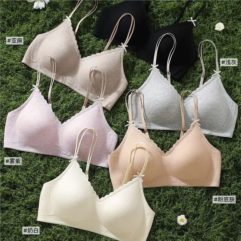 High-End Vertical Striped Underwear for Women, Soft and Comfortable, Lightweight, High-Quality, Wire-Free Bra That Makes Large Busts Appear Smaller