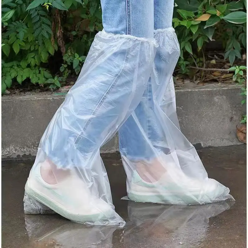 Disposable Rain Boots, Thickened Waterproof Shoe Covers, Extended Length, Indoor and Outdoor Use, Pe Non-Slip, Wear-Resistant, Universal Style, Long High-Tube Foot Covers - Image 6