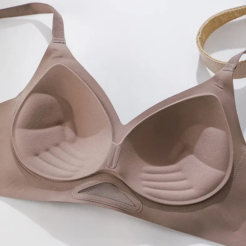 Push-Up Seamless Adjustable Bra with Palm-Shaped Cups, Wireless, Three-Dimensional, Non-Gaping Cups, Soft and High Elasticity