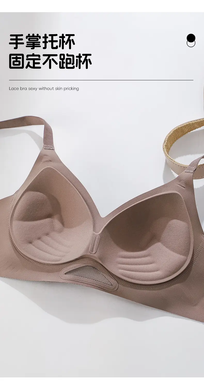 Push-Up Seamless Adjustable Bra with Palm-Shaped Cups, Wireless, Three-Dimensional, Non-Gaping Cups, Soft and High Elasticity — feature 3
