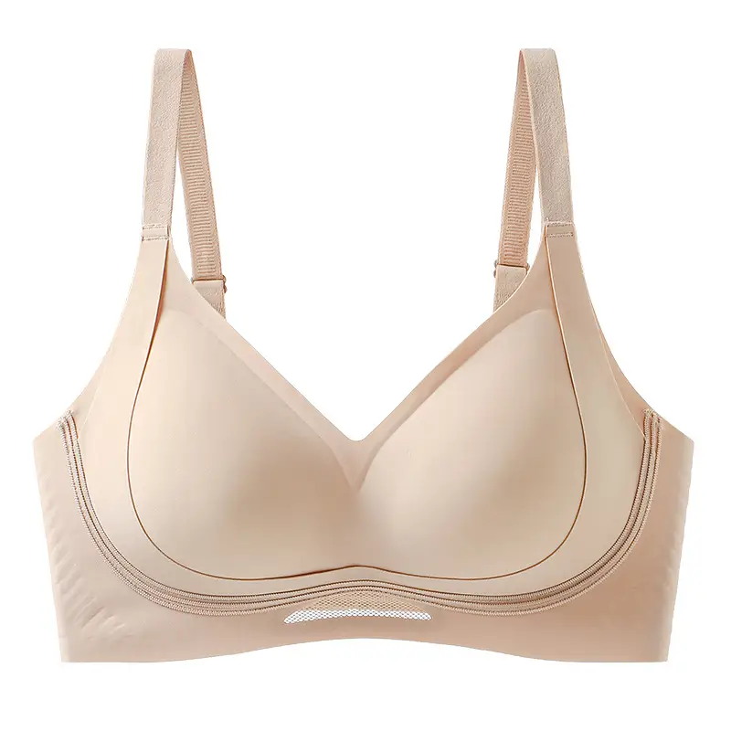 Push-Up Seamless Adjustable Bra with Palm-Shaped Cups, Wireless, Three-Dimensional, Non-Gaping Cups, Soft and High Elasticity