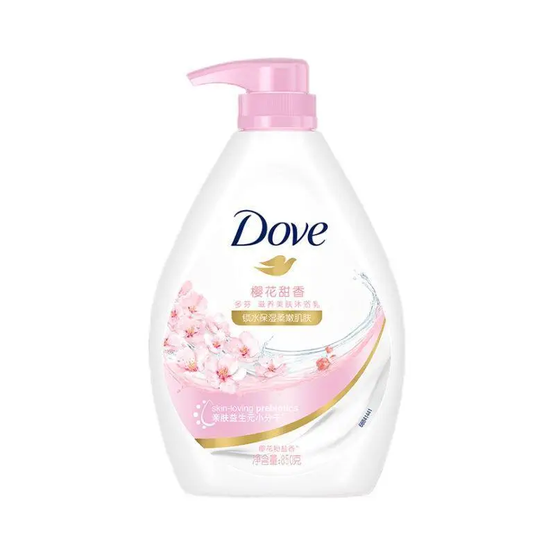Dove 550g Shower Gel Milk Cherry Blossom Sweet Fragrance Long-Lasting Fragrance Skin-Nourishing Shower Gel for Men and Women Genuine