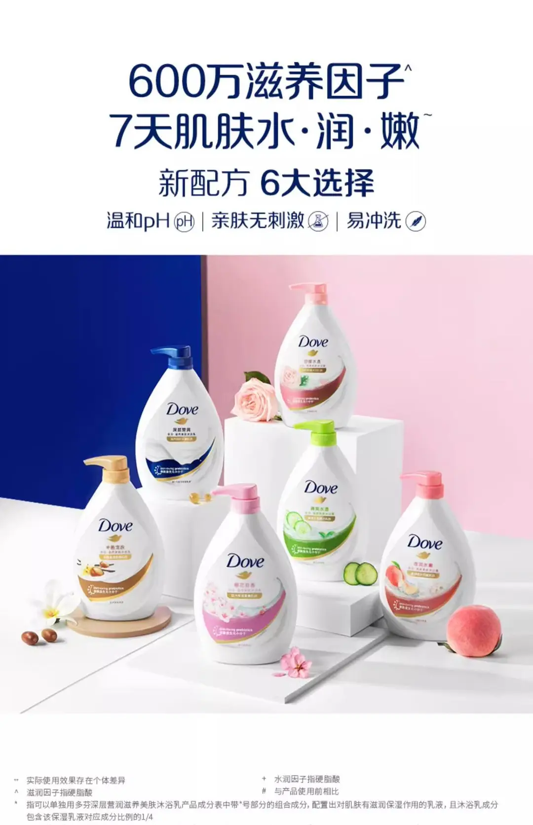 Dove 550g Shower Gel Milk Cherry Blossom Sweet Fragrance Long-Lasting Fragrance Skin-Nourishing Shower Gel for Men and Women Genuine — feature 13