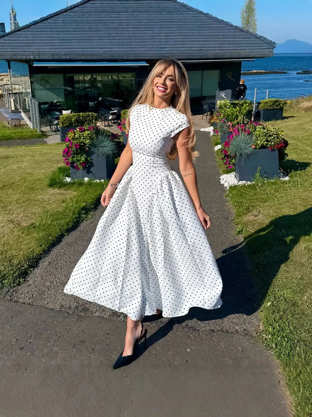 Cross-Border E-Commerce Women's Clothing French Classical Cheongsam Style Slim Fit Round Neck Sleeveless Figure-Flattering Polka Dot Print Dress for Women
