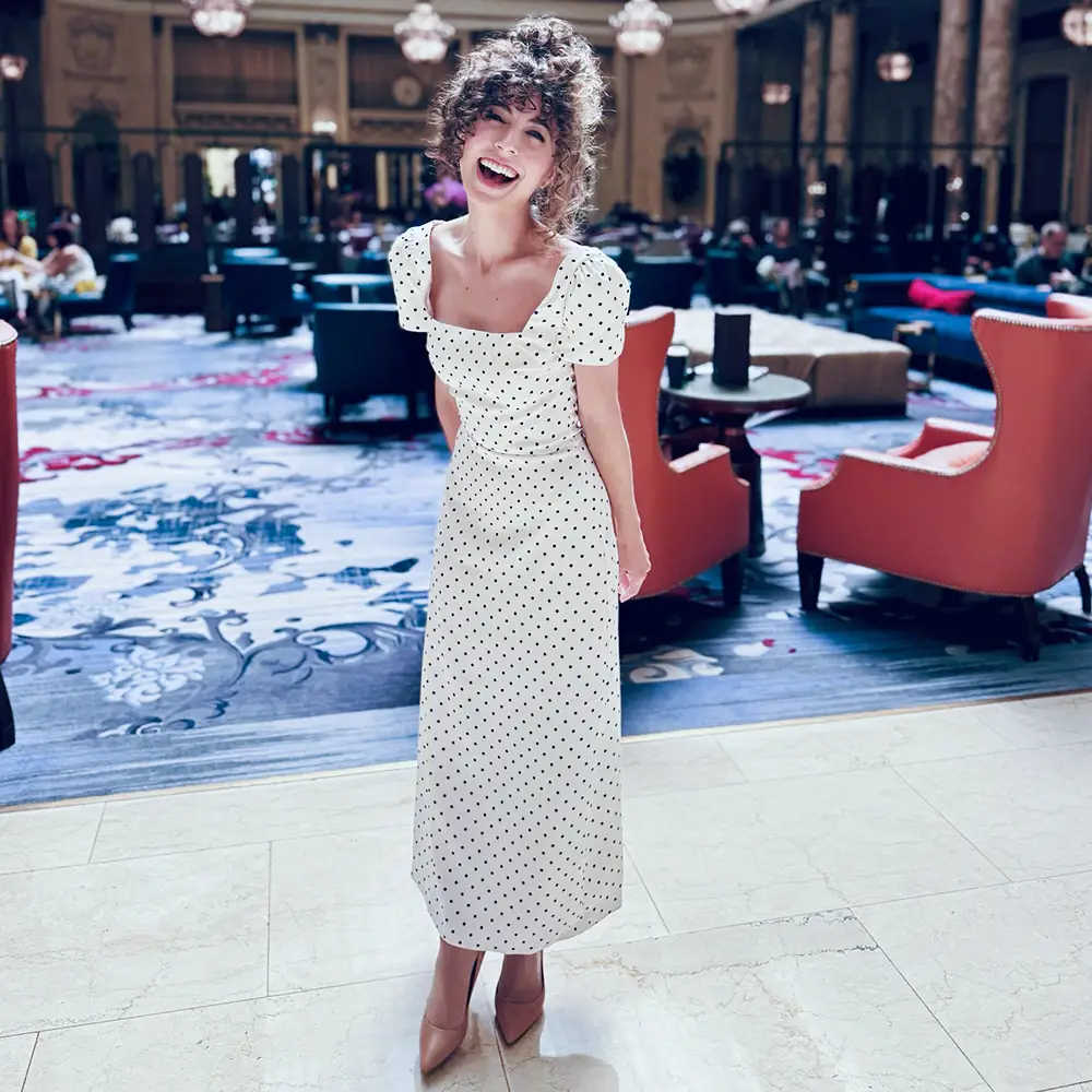 Cross-Border E-Commerce Women's Clothing French Classical Cheongsam Style Slim Fit Round Neck Sleeveless Figure-Flattering Polka Dot Print Dress for Women — feature 6