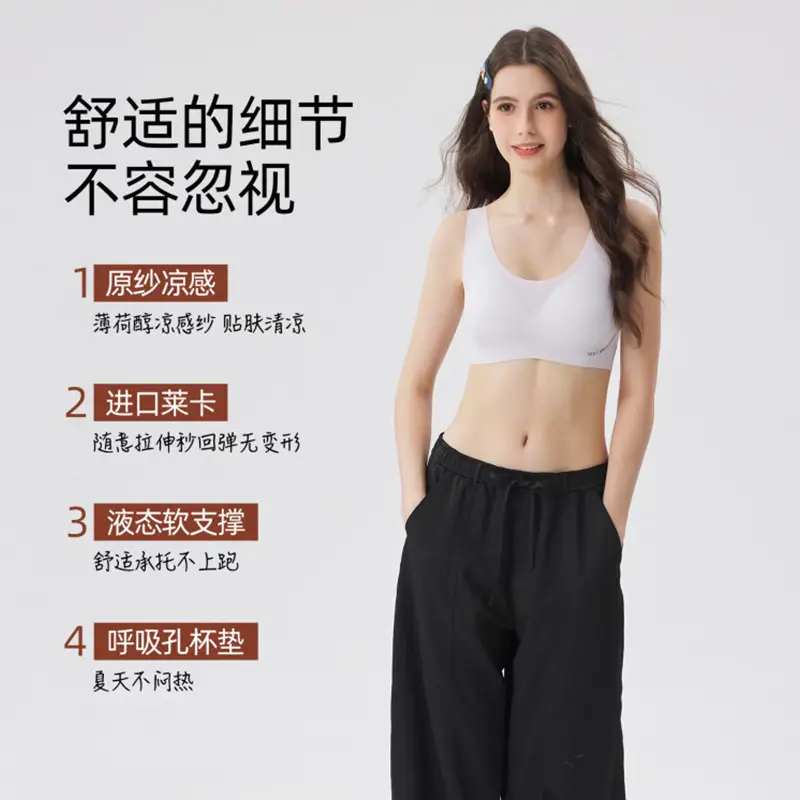 Women's Lingerie for Small Busts, Gathers and Supports Side Breasts, Prevents Sagging, Seamless, Wireless, Thin, Summer Cool Feel, Beautiful Back, Comfortable Bra
