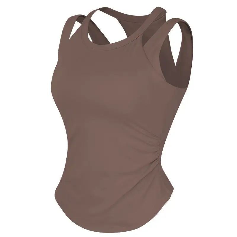 Cross-Border New Style Sports Vest for Women, Shockproof, Supportive, Running and Fitness Bra, Faux Two-Piece, Beautiful Back Yoga Bra Vest