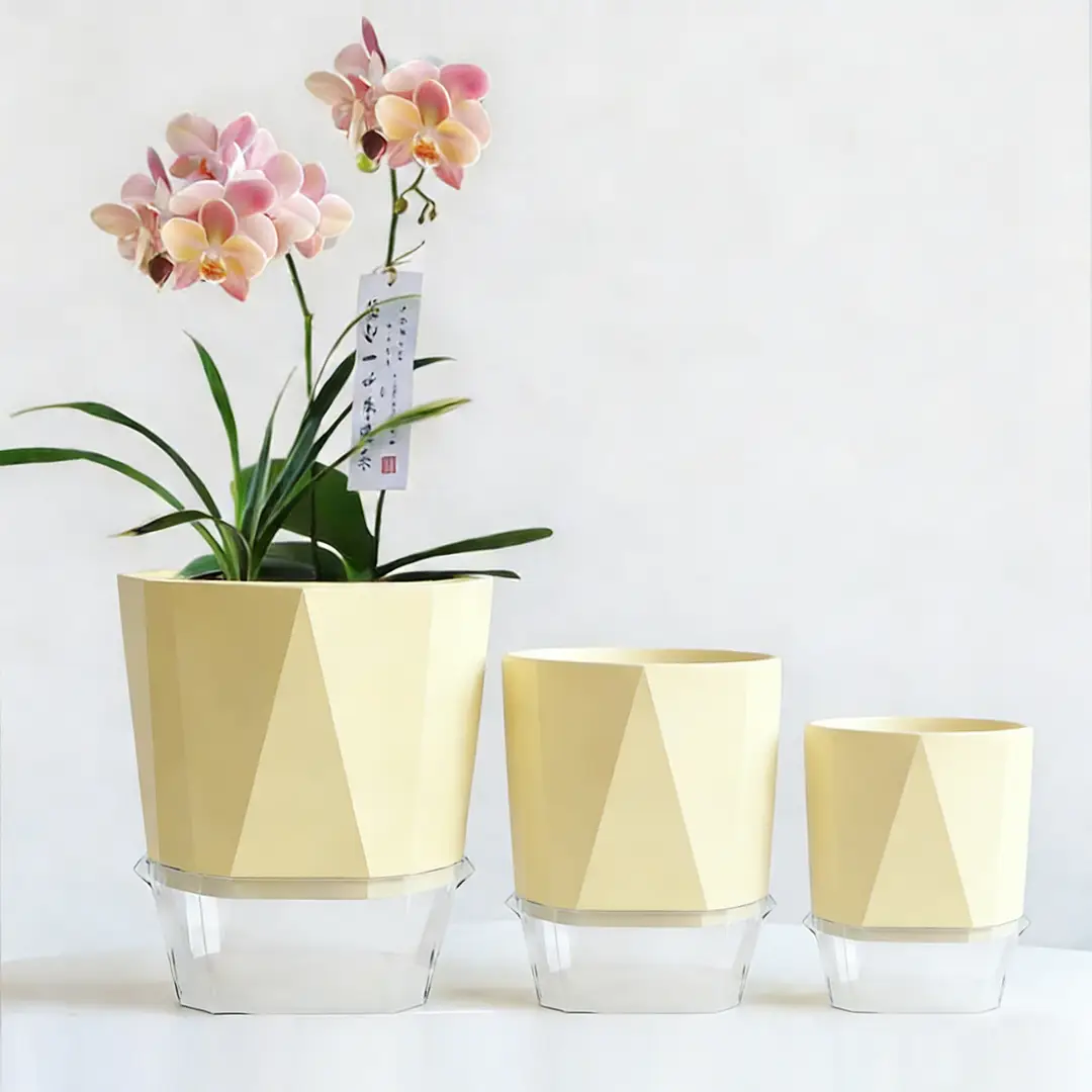 Self-Watering Flower Pot, Self-Absorbing Water, Trendy New Model for Lazy People, Plastic Gallon Pot for Green Plants, Roses, Orchids, and Succulents for Balcony