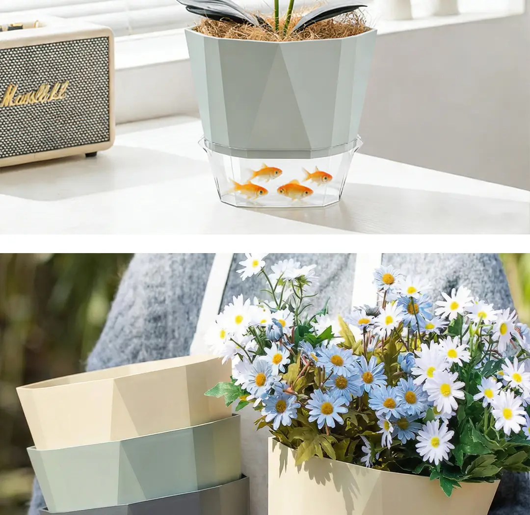 Self-Watering Flower Pot, Self-Absorbing Water, Trendy New Model for Lazy People, Plastic Gallon Pot for Green Plants, Roses, Orchids, and Succulents for Balcony — feature 18