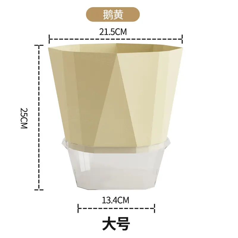 Self-Watering Flower Pot, Self-Absorbing Water, Trendy New Model for Lazy People, Plastic Gallon Pot for Green Plants, Roses, Orchids, and Succulents for Balcony
