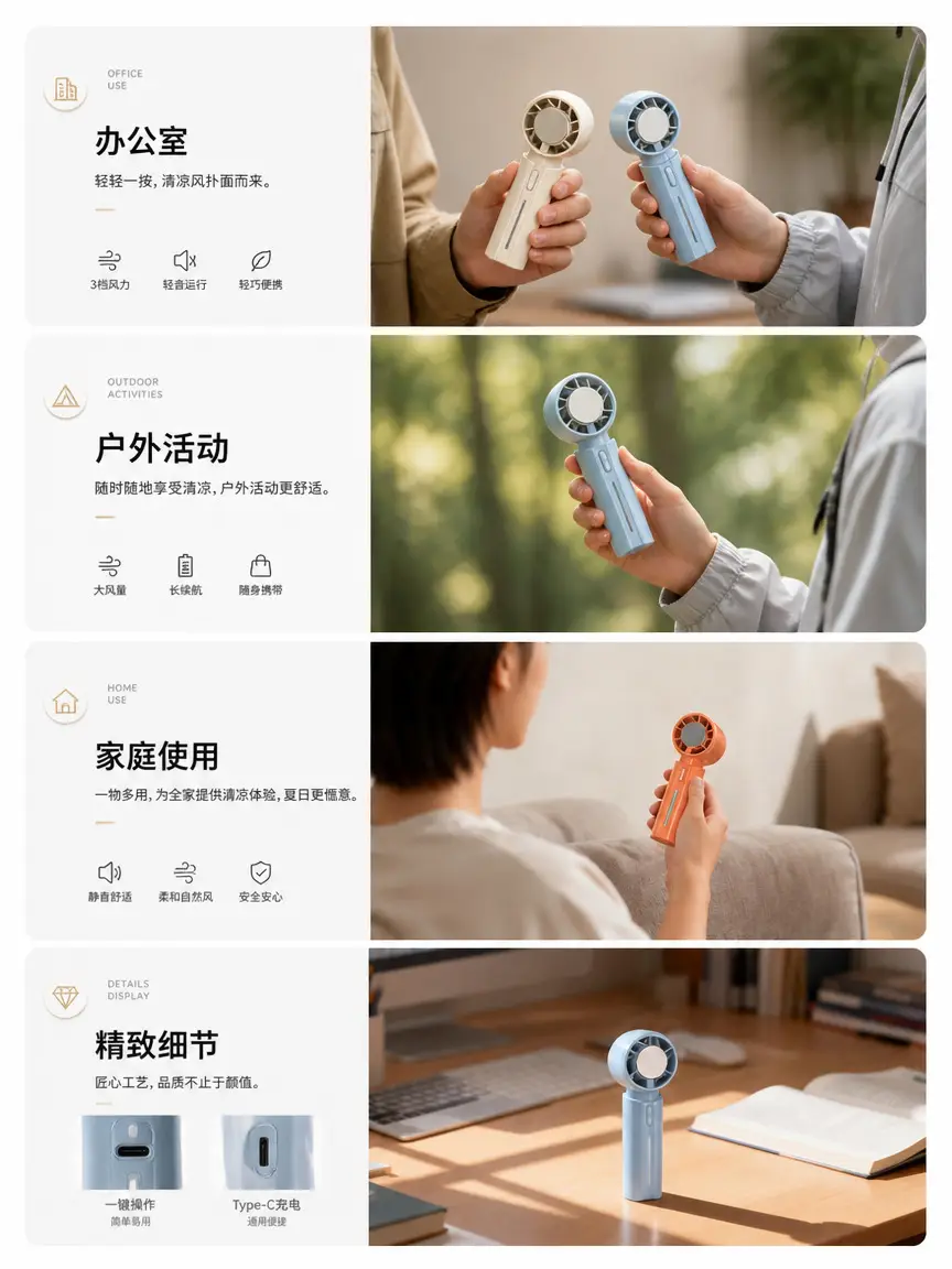 2026 New Model Colorful Mini Semiconductor Ice Cooling Handheld Fan Outdoor Portable Refrigeration Turbine Neck Fan — feature 8