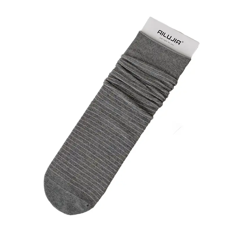 Vintage Striped Socks for Women, Spring and Summer Japanese Style Casual Mid-Calf Maternity Socks, Same Style as on Xiaohongshu, Seamless Cotton Slouch Socks