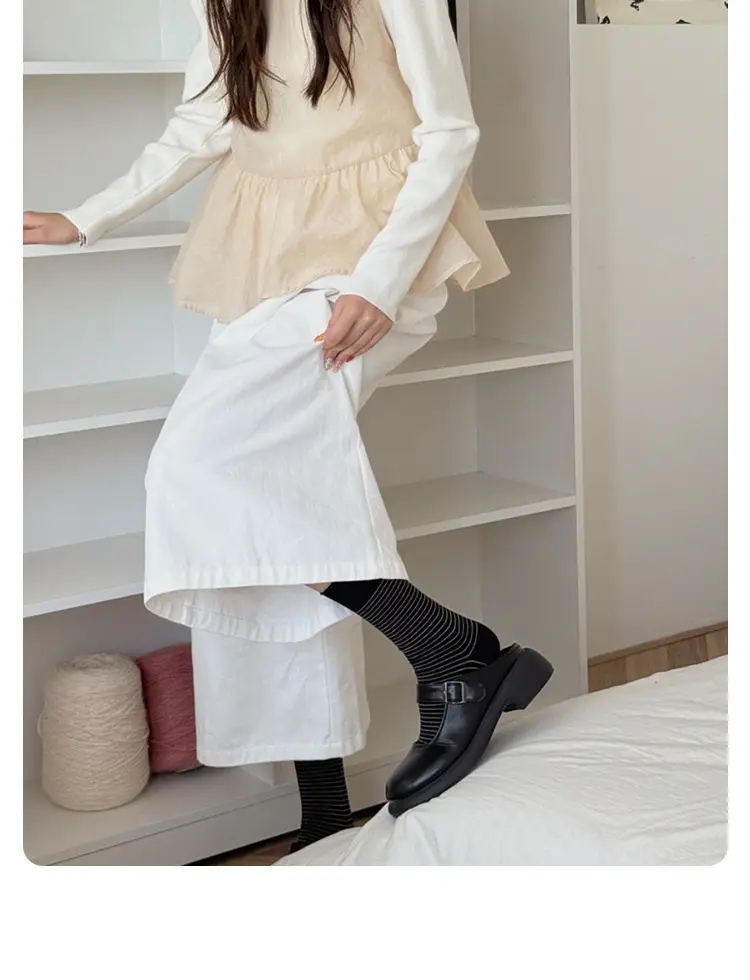 Vintage Striped Socks for Women, Spring and Summer Japanese Style Casual Mid-Calf Maternity Socks, Same Style as on Xiaohongshu, Seamless Cotton Slouch Socks — feature 15