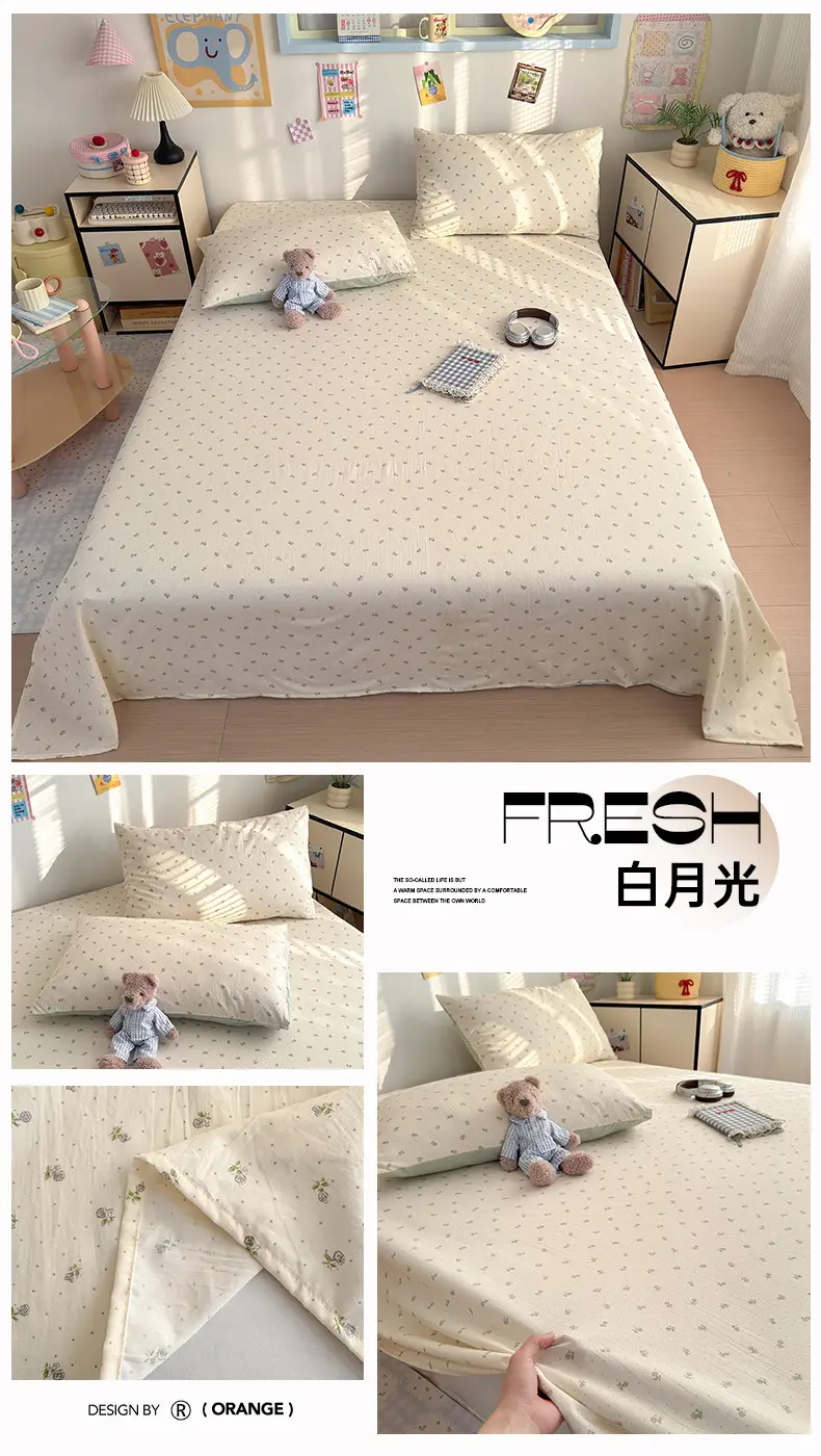 Maternity and Baby-Grade Class a Ultra-Soft Single Bed Sheet, Traditional Pure Washed Cotton Single Bed Sheet, Pure Cotton Student Dormitory Single Bed Sheet 4 — feature 15
