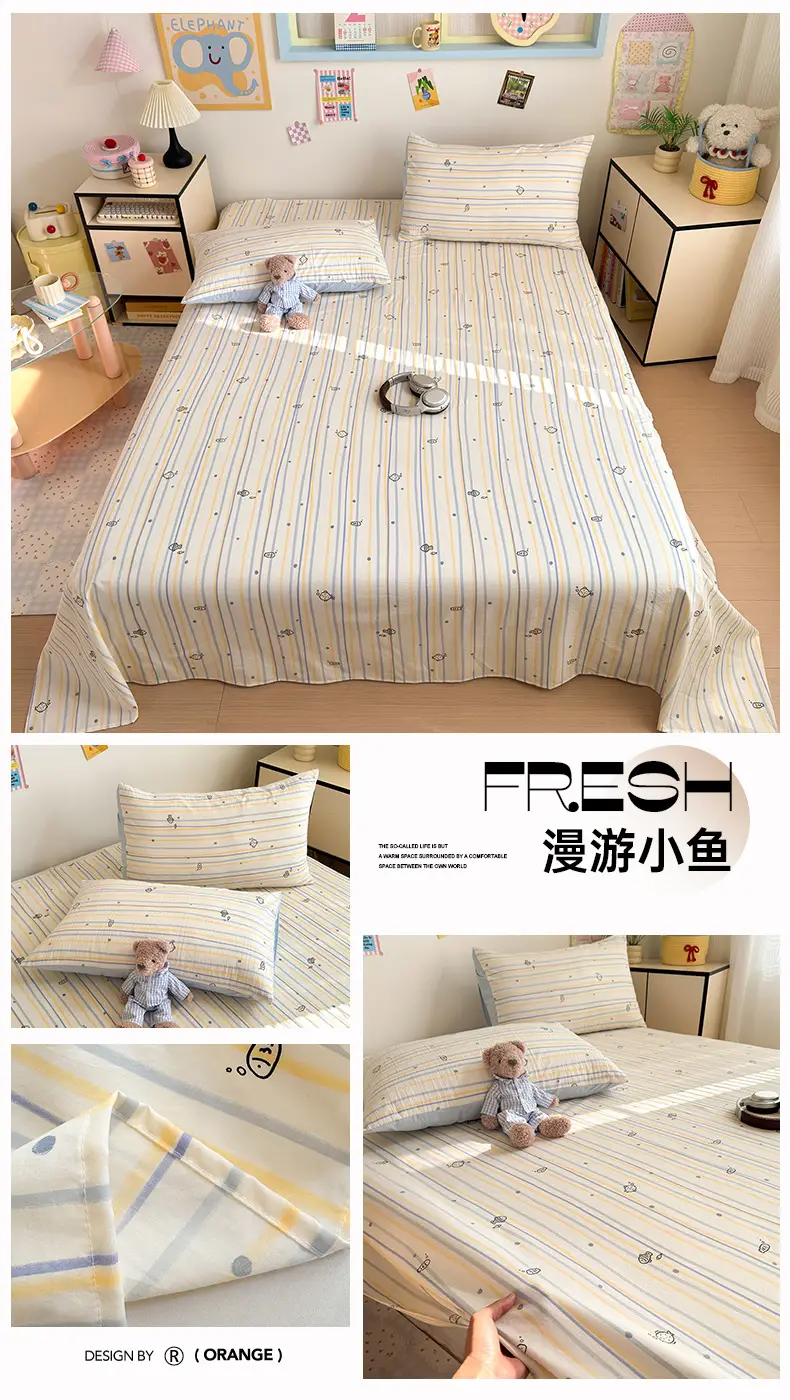 Maternity and Baby-Grade Class a Ultra-Soft Single Bed Sheet, Traditional Pure Washed Cotton Single Bed Sheet, Pure Cotton Student Dormitory Single Bed Sheet 4 — feature 19
