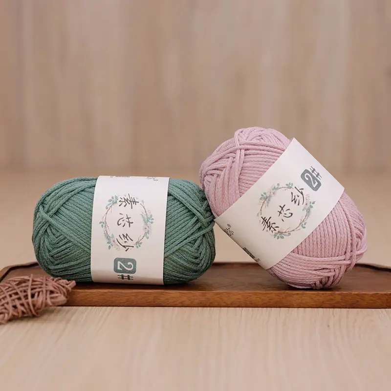 Snow Princess Pure Cotton Yarn No. 2 2mm Round Hollow Cotton Yarn Crochet Cotton Thread DIY Handmade Knitting Yarn