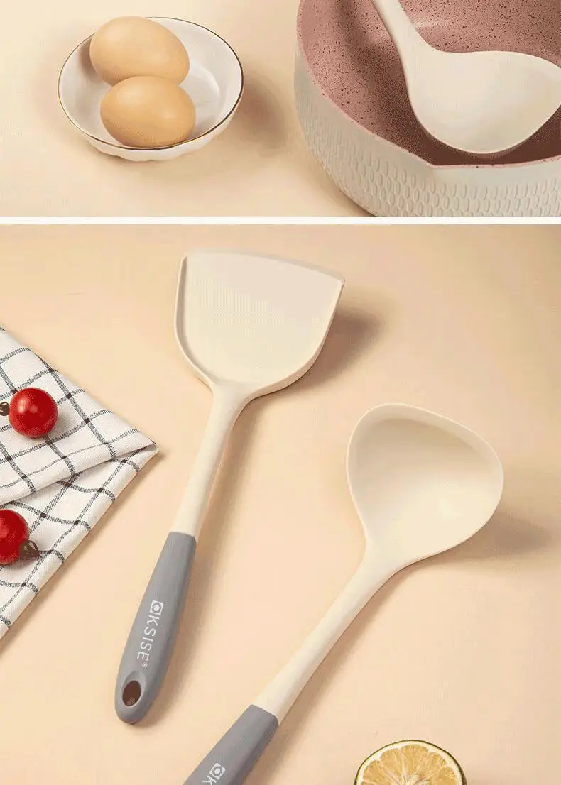 Silicone Spatula, Cooking Spoon, Non-Stick Pan Special Cooking Spatula, Spoon, Frying Spoon, Food-Grade, High-Temperature Resistant, Household Set — feature 11