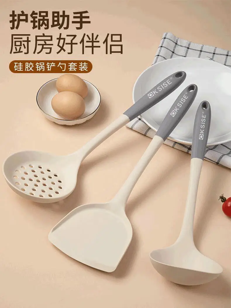 Silicone Spatula, Cooking Spoon, Non-Stick Pan Special Cooking Spatula, Spoon, Frying Spoon, Food-Grade, High-Temperature Resistant, Household Set — feature 2