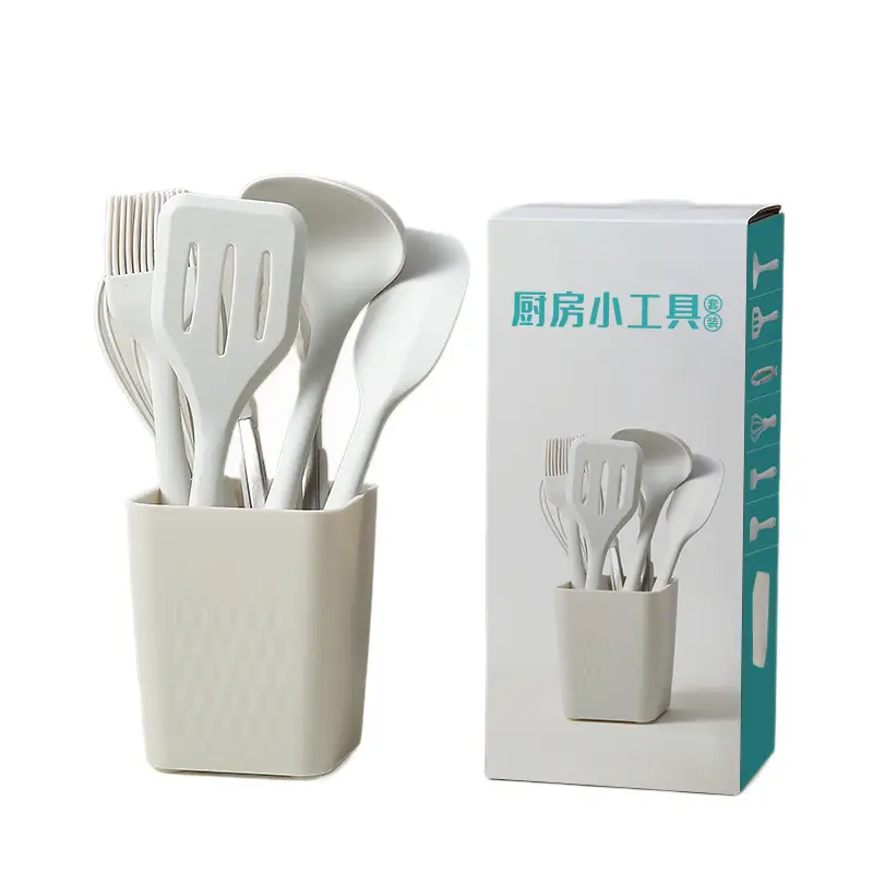 Food-Grade Heat-Resistant Silicone Baking Utensil Set, Egg Beater, Oil Brush, Scraper, Silicone Spatula, Mini Soup Spoon, Kitchen Tools