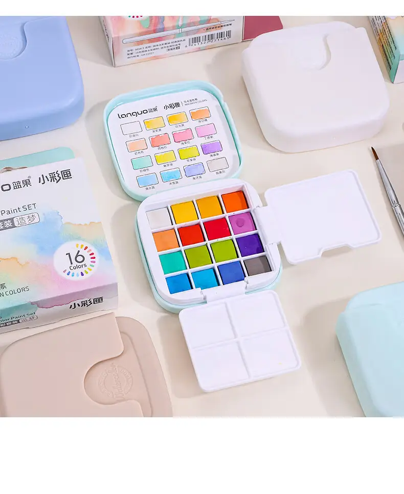 Blue Fruit S618 Solid Watercolor Set with Rich Colors, Mini Paint Box, Portable Painting Tools for Beginners and Travel — feature 13