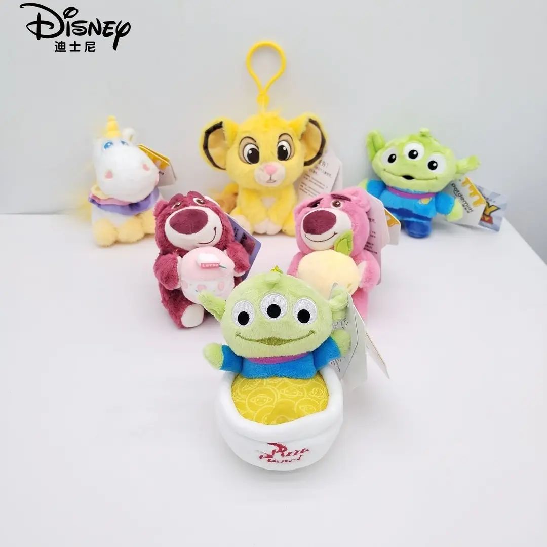Disney Genuine Strawberry Bear Pendant, Three-Eyed Doll Keychain, Plush Toy Backpack Decoration — feature 2