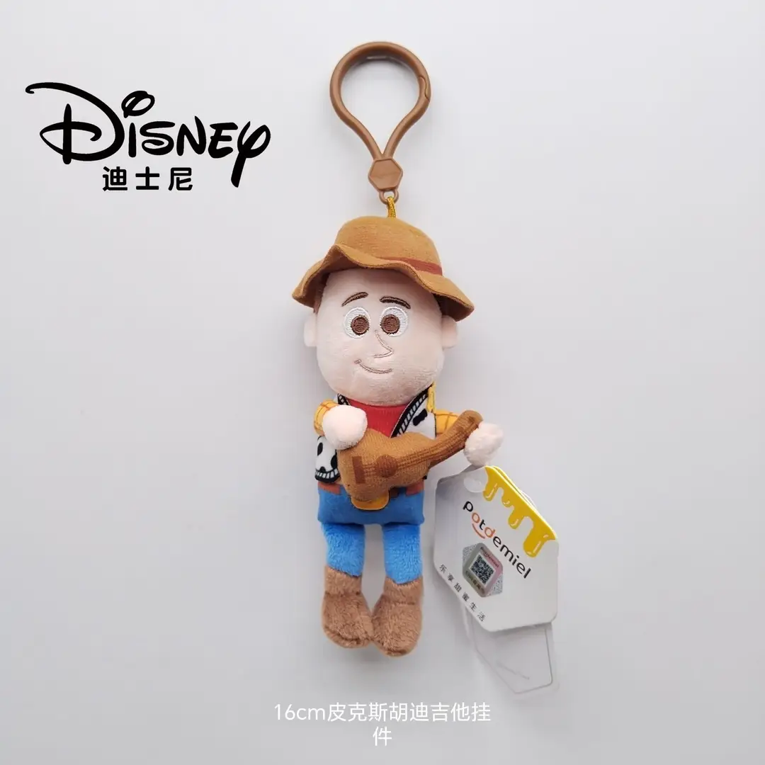 Disney Genuine Strawberry Bear Pendant, Three-Eyed Doll Keychain, Plush Toy Backpack Decoration