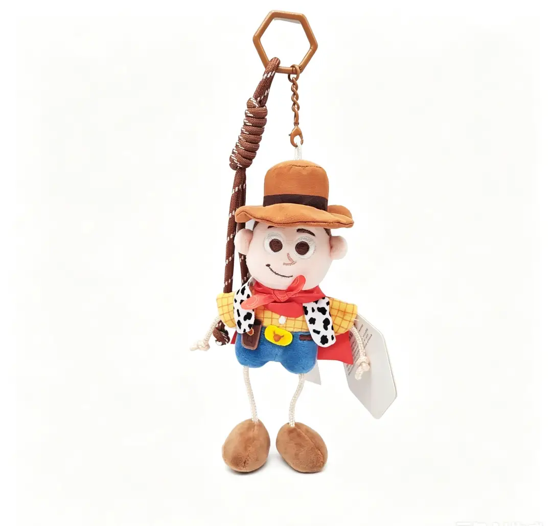 Disney Genuine Strawberry Bear Pendant, Three-Eyed Doll Keychain, Plush Toy Backpack Decoration