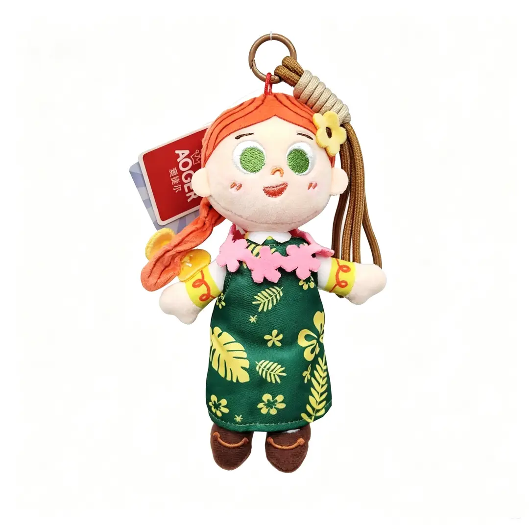 Disney Genuine Strawberry Bear Pendant, Three-Eyed Doll Keychain, Plush Toy Backpack Decoration