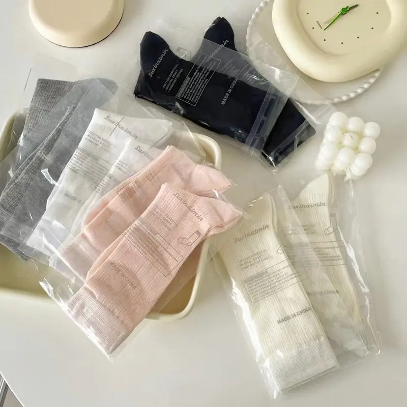 Ballet-Style Slouch Socks for Women, Spring and Summer Thin Mesh, Sweat-Absorbent, Breathable, Solid Color Mid-Calf Socks, Versatile Ins Socks