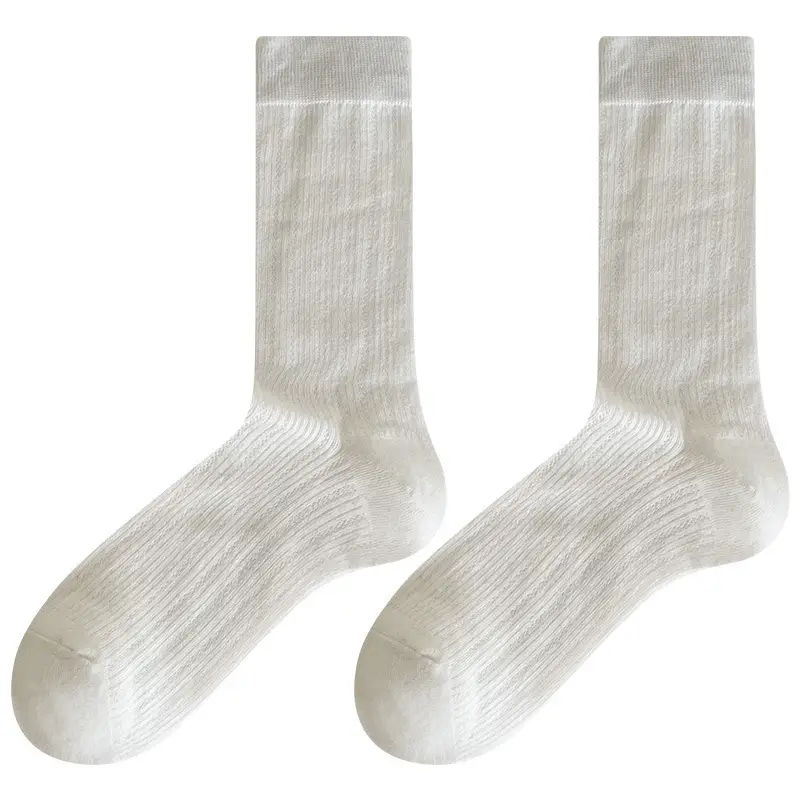 Ballet-Style Slouch Socks for Women, Spring and Summer Thin Mesh, Sweat-Absorbent, Breathable, Solid Color Mid-Calf Socks, Versatile Ins Socks