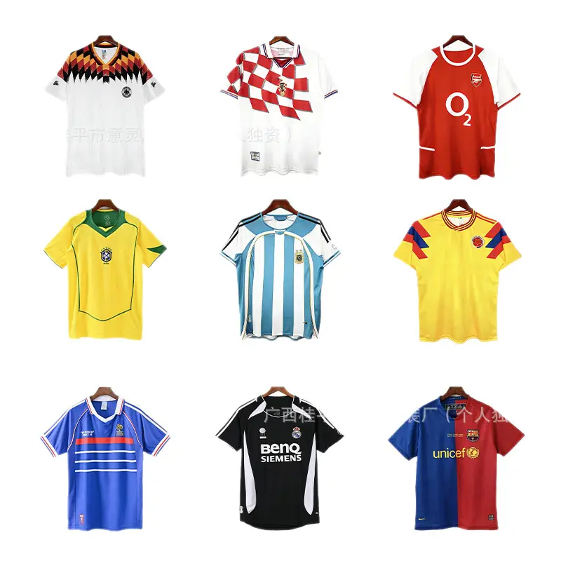 Cross-Border Popular Club-Style Football Jerseys for Men, Moisture-Wicking, Quick-Drying, Breathable Sports T-Shirts, In-Stock Wholesale from Manufacturers