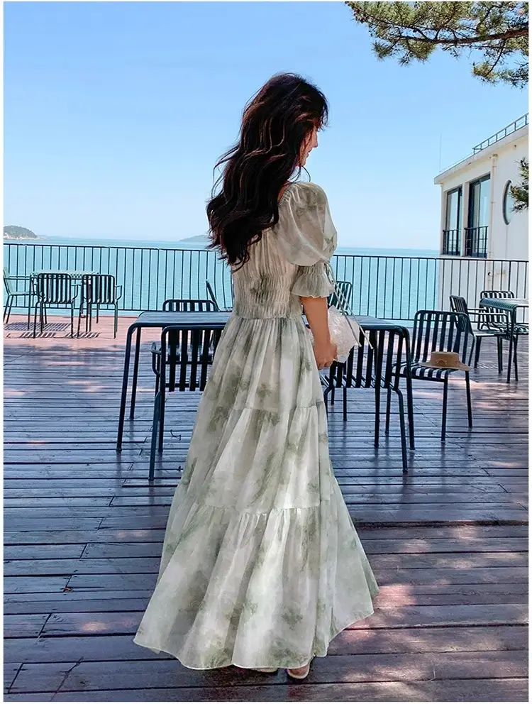French-Style Romantic Square-Neck Floral Dress, Fairy-Like, Spring and Autumn 2026 New Model, Summer Gentle Temperament, Super Fairy-Like Vacation Long Dress — feature 11