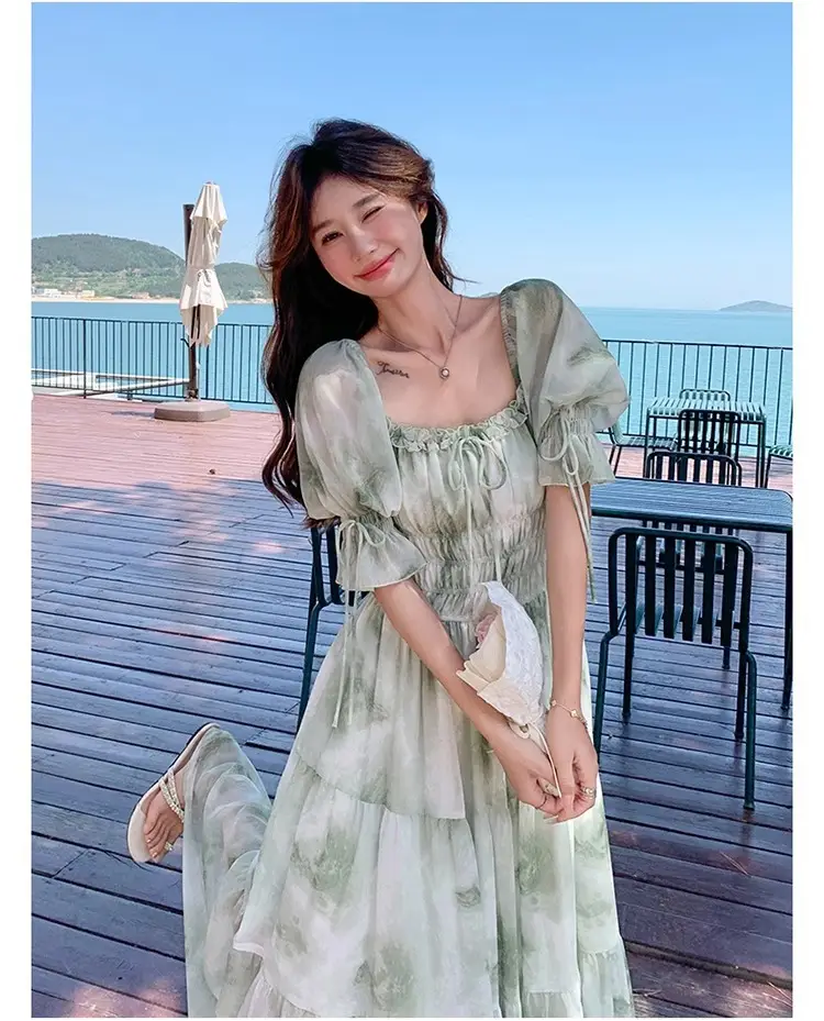 French-Style Romantic Square-Neck Floral Dress, Fairy-Like, Spring and Autumn 2026 New Model, Summer Gentle Temperament, Super Fairy-Like Vacation Long Dress — feature 18