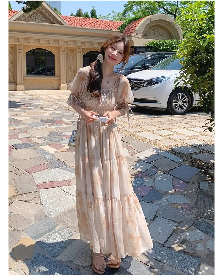 French-Style Romantic Square-Neck Floral Dress, Fairy-Like, Spring and Autumn 2026 New Model, Summer Gentle Temperament, Super Fairy-Like Vacation Long Dress — feature 4