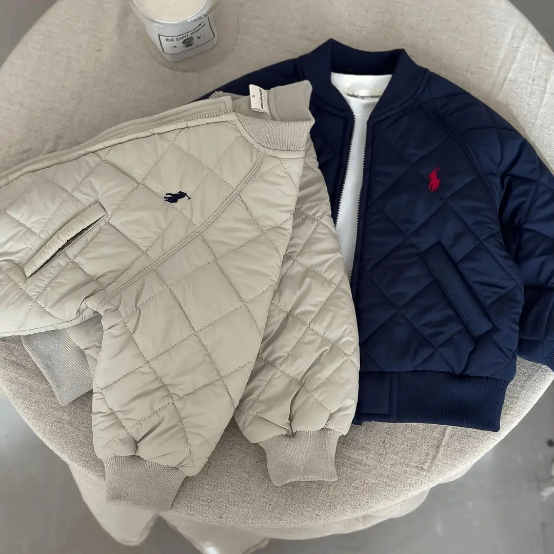 Little Bear Cotton Jacket 25 Autumn/Winter Boys and Girls Embroidered Coat Baseball Jacket Thick Solid Color Set Hooded Sweatshirt - Image 14