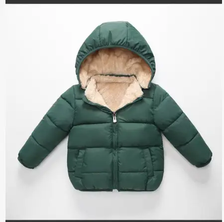 Little Bear Cotton Jacket 25 Autumn/Winter Boys and Girls Embroidered Coat Baseball Jacket Thick Solid Color Set Hooded Sweatshirt - Image 9