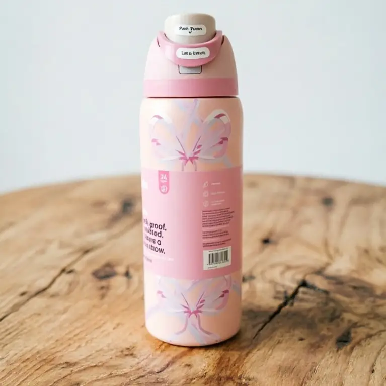 Owala Fashionable Dual-Drink Sports Water Bottle in Stock, 304 Stainless Steel Vacuum Insulated Cup, Portable Large-Capacity Fruit Cup