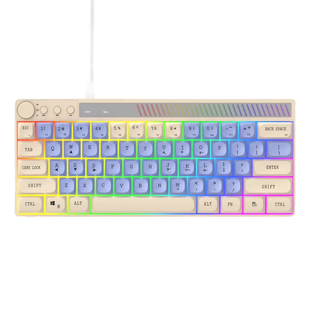 Senlani K21 Wired Rgb Wired Keyboard 61-Key Color-Blocking Colorful Luminous Gaming Keyboard Light-Sound Multimedia - Image 7