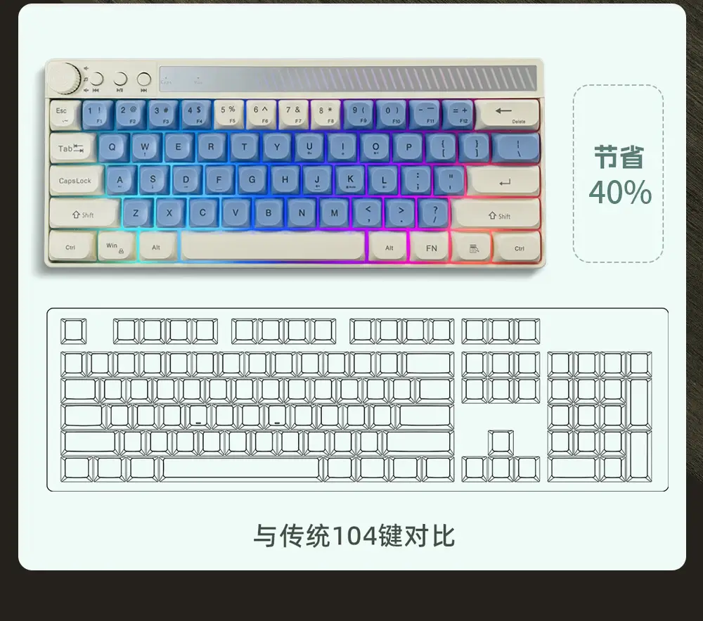 Senlani K21 Wired Rgb Wired Keyboard 61-Key Color-Blocking Colorful Luminous Gaming Keyboard Light-Sound Multimedia — feature 39