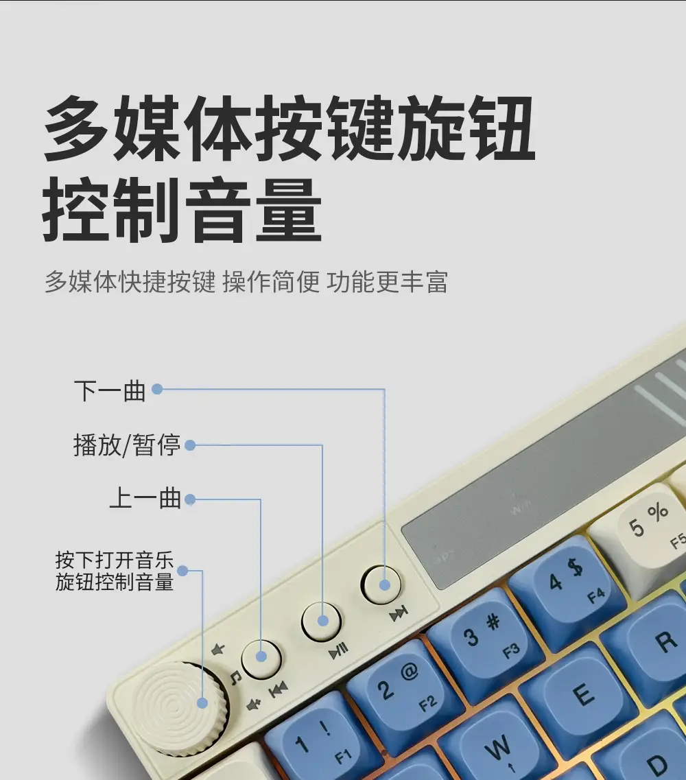 Senlani K21 Wired Rgb Wired Keyboard 61-Key Color-Blocking Colorful Luminous Gaming Keyboard Light-Sound Multimedia — feature 42