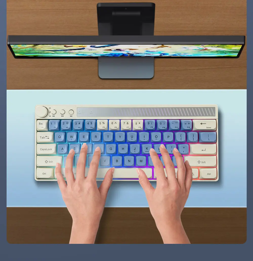 Senlani K21 Wired Rgb Wired Keyboard 61-Key Color-Blocking Colorful Luminous Gaming Keyboard Light-Sound Multimedia — feature 47