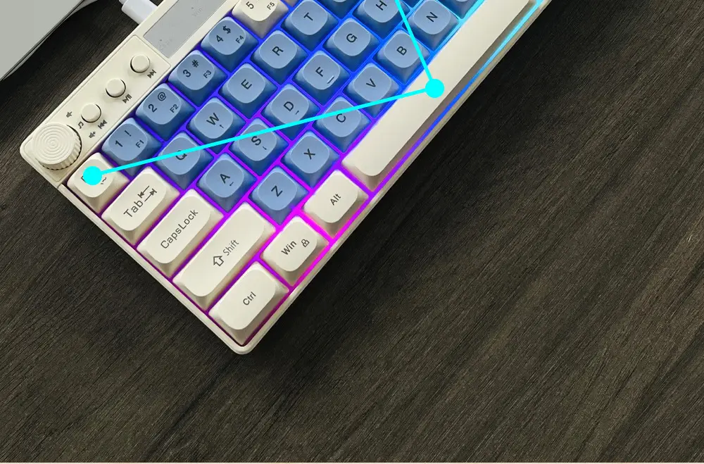 Senlani K21 Wired Rgb Wired Keyboard 61-Key Color-Blocking Colorful Luminous Gaming Keyboard Light-Sound Multimedia — feature 49