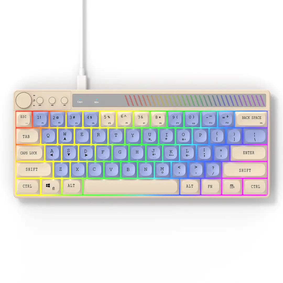 Senlani K21 Wired Rgb Wired Keyboard 61-Key Color-Blocking Colorful Luminous Gaming Keyboard Light-Sound Multimedia - Image 2