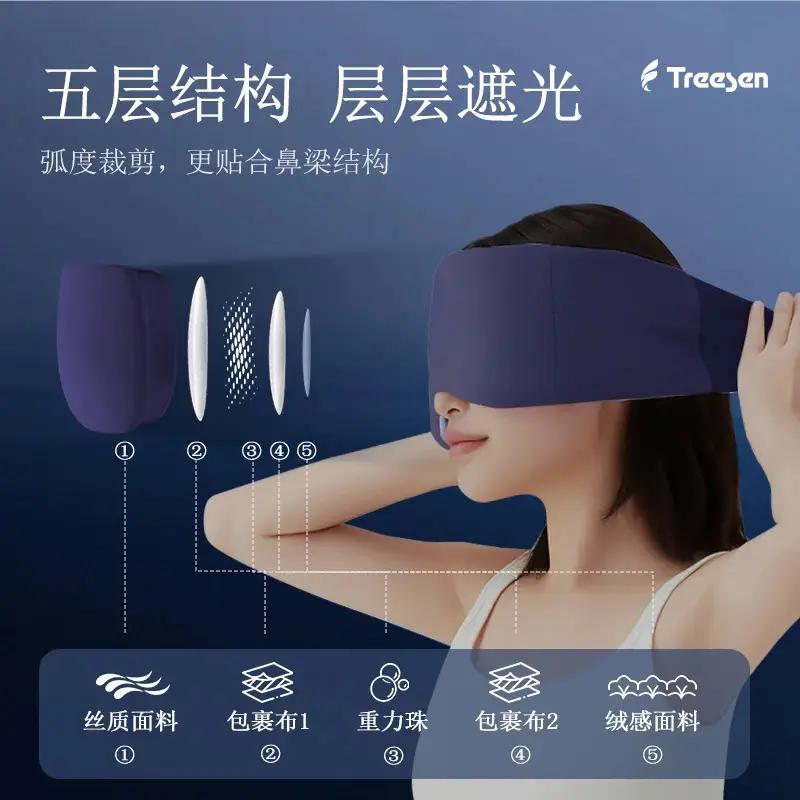 Aisen Technology Deep Sleep Eye Mask, Warm and Cool, Dual-Sided, Fully Blackout, Can Be Heated or Cold-Compressed, Micro-Pressure Gravity Eye Mask