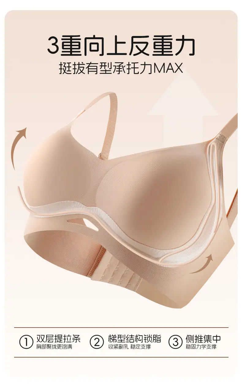 New Anti-Gravity Lifting Jelly Strip Bra with Built-In Fixed Cup, Comfortable, Soft, Seamless, and Supportive for Women — feature 3