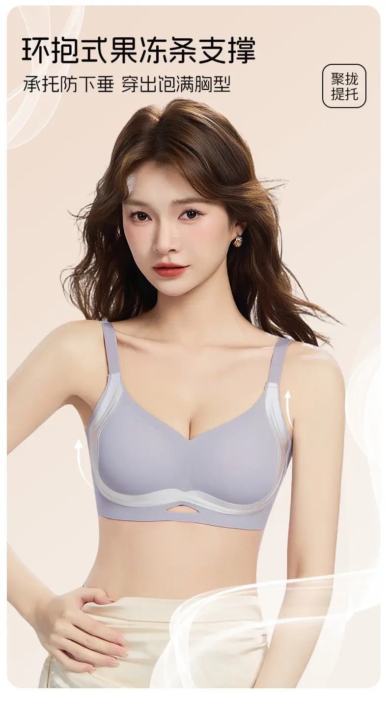 New Anti-Gravity Lifting Jelly Strip Bra with Built-In Fixed Cup, Comfortable, Soft, Seamless, and Supportive for Women — feature 4