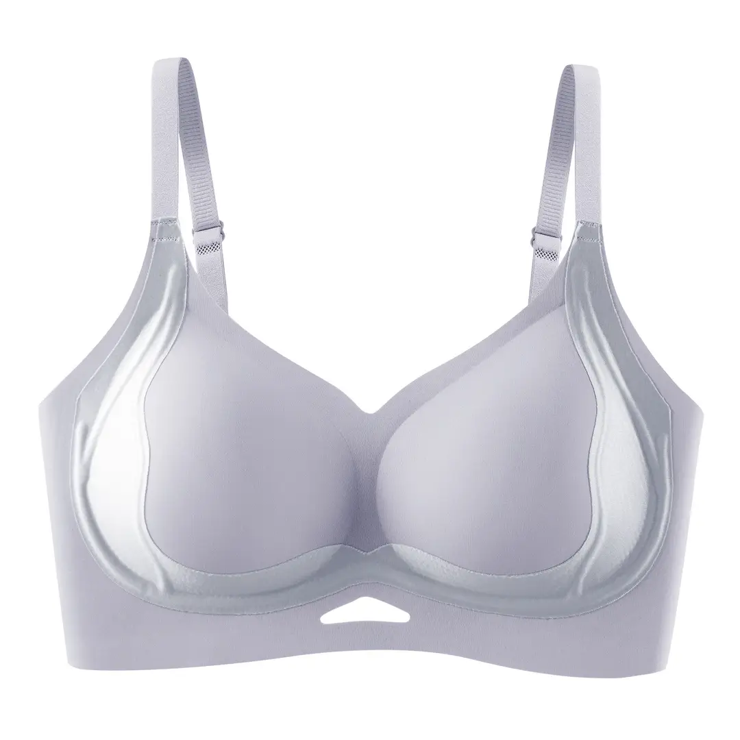 New Anti-Gravity Lifting Jelly Strip Bra with Built-In Fixed Cup, Comfortable, Soft, Seamless, and Supportive for Women