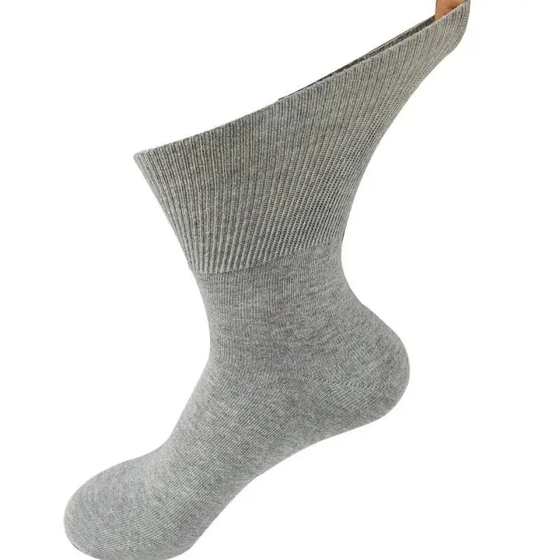Loose Socks for Middle-Aged and Elderly People, Autumn and Winter Mid-Calf Plain Cotton Socks That Don'T Squeeze the Feet, Large Size Maternity Long Socks, Health Socks for Plus-Size Individuals